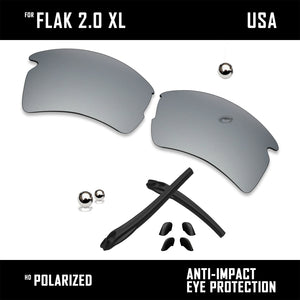 Anti Scratch Polarized Replacement Lens&Rubber Kit for-Oakley Flak 2.0 XL OO9188