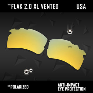 Anti Scratch Polarized Replacement Lens for-Oakley Flak 2.0 XL Vented OO9188 Opt