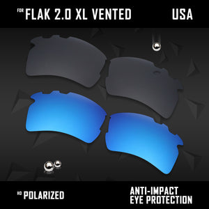 Anti Scratch Polarized Replacement Lens for-Oakley Flak 2.0 XL Vented OO9188 Opt