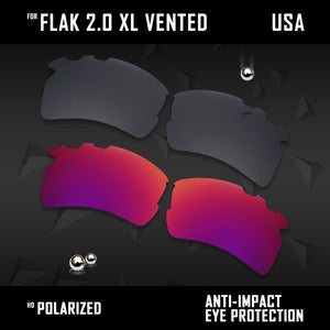 Anti Scratch Polarized Replacement Lens for-Oakley Flak 2.0 XL Vented OO9188 Opt