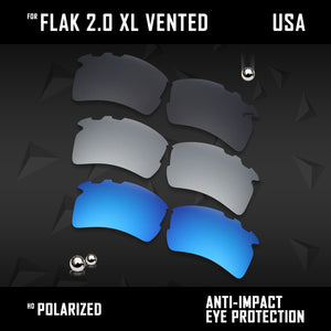 Anti Scratch Polarized Replacement Lens for-Oakley Flak 2.0 XL Vented OO9188 Opt