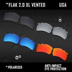 Anti Scratch Polarized Replacement Lens for-Oakley Flak 2.0 XL Vented OO9188 Opt