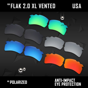 Anti Scratch Polarized Replacement Lens for-Oakley Flak 2.0 XL Vented OO9188 Opt