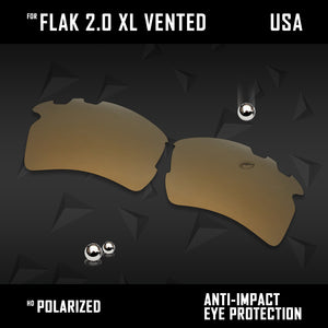 Anti Scratch Polarized Replacement Lens for-Oakley Flak 2.0 XL Vented OO9188 Opt