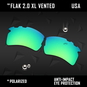 Anti Scratch Polarized Replacement Lens for-Oakley Flak 2.0 XL Vented OO9188 Opt