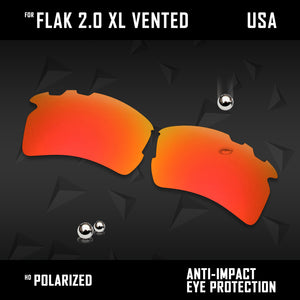 Anti Scratch Polarized Replacement Lens for-Oakley Flak 2.0 XL Vented OO9188 Opt