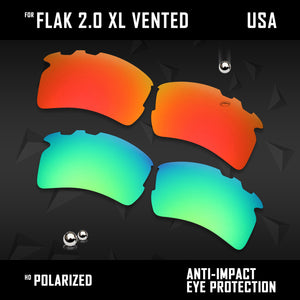 Anti Scratch Polarized Replacement Lens for-Oakley Flak 2.0 XL Vented OO9188 Opt