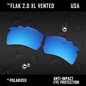 Anti Scratch Polarized Replacement Lens for-Oakley Flak 2.0 XL Vented OO9188 Opt