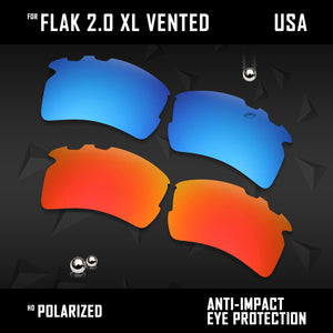 Anti Scratch Polarized Replacement Lens for-Oakley Flak 2.0 XL Vented OO9188 Opt