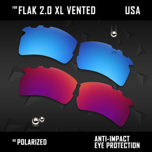 Anti Scratch Polarized Replacement Lens for-Oakley Flak 2.0 XL Vented OO9188 Opt