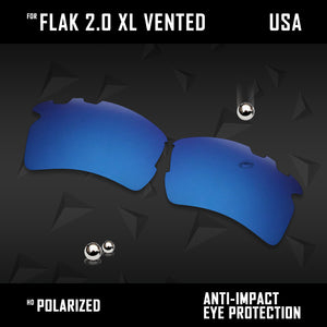 Anti Scratch Polarized Replacement Lens for-Oakley Flak 2.0 XL Vented OO9188 Opt