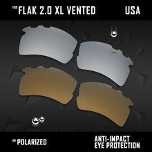 Load image into Gallery viewer, Anti Scratch Polarized Replacement Lens for-Oakley Flak 2.0 XL Vented OO9188 Opt