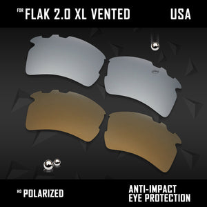 Anti Scratch Polarized Replacement Lens for-Oakley Flak 2.0 XL Vented OO9188 Opt