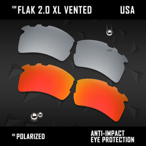 Anti Scratch Polarized Replacement Lens for-Oakley Flak 2.0 XL Vented OO9188 Opt