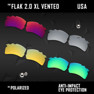 Anti Scratch Polarized Replacement Lens for-Oakley Flak 2.0 XL Vented OO9188 Opt