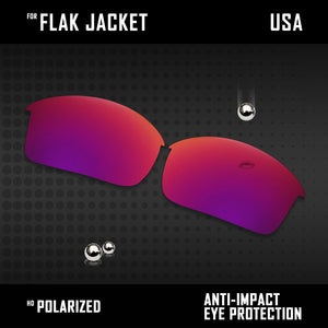 Anti Scratch Polarized Replacement Lenses for-Oakley Flak Jacket OO9097 Options