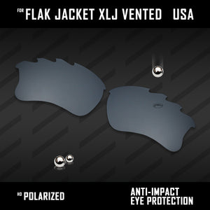 Anti Scratch Polarized Replacement Lenses for-Oakley Flak Jacket XLJ Vented Opt