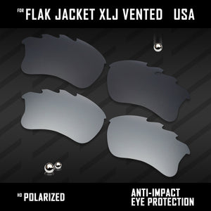 Anti Scratch Polarized Replacement Lenses for-Oakley Flak Jacket XLJ Vented Opt