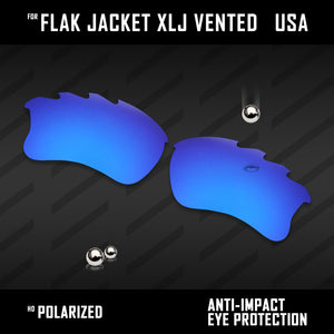 Anti Scratch Polarized Replacement Lenses for-Oakley Flak Jacket XLJ Vented Opt