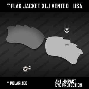 Anti Scratch Polarized Replacement Lenses for-Oakley Flak Jacket XLJ Vented Opt