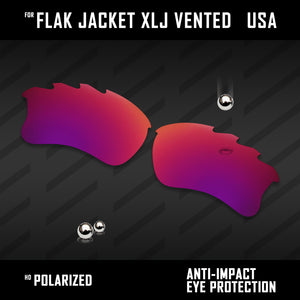 Anti Scratch Polarized Replacement Lenses for-Oakley Flak Jacket XLJ Vented Opt