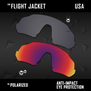 Anti Scratch Polarized Replacement Lenses for-Oakley Flight Jacket OO9401 Opt