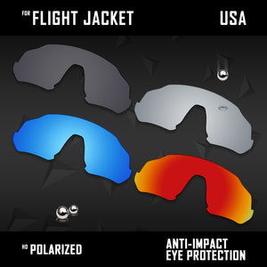 Anti Scratch Polarized Replacement Lenses for-Oakley Flight Jacket OO9401 Opt
