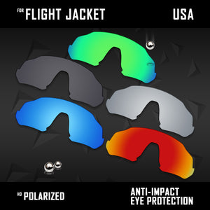 Anti Scratch Polarized Replacement Lenses for-Oakley Flight Jacket OO9401 Opt