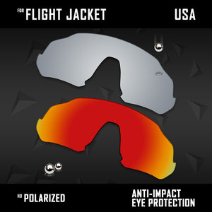 Anti Scratch Polarized Replacement Lenses for-Oakley Flight Jacket OO9401 Opt