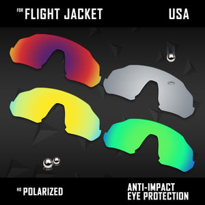 Anti Scratch Polarized Replacement Lenses for-Oakley Flight Jacket OO9401 Opt