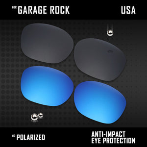 Anti Scratch Polarized Replacement Lenses for-Oakley Garage Rock OO9175 Options
