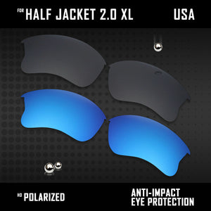 Anti Scratch Polarized Replacement Lens for-Oakley Half Jacket 2.0 XL OO9154 Opt