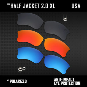 Anti Scratch Polarized Replacement Lens for-Oakley Half Jacket 2.0 XL OO9154 Opt