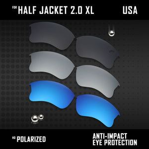 Anti Scratch Polarized Replacement Lens for-Oakley Half Jacket 2.0 XL OO9154 Opt