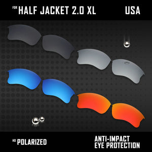 Anti Scratch Polarized Replacement Lens for-Oakley Half Jacket 2.0 XL OO9154 Opt