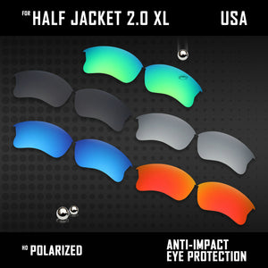 Anti Scratch Polarized Replacement Lens for-Oakley Half Jacket 2.0 XL OO9154 Opt