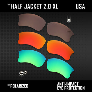 Anti Scratch Polarized Replacement Lens for-Oakley Half Jacket 2.0 XL OO9154 Opt