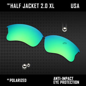 Anti Scratch Polarized Replacement Lens for-Oakley Half Jacket 2.0 XL OO9154 Opt