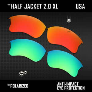 Anti Scratch Polarized Replacement Lens for-Oakley Half Jacket 2.0 XL OO9154 Opt