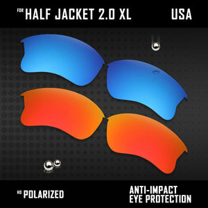 Anti Scratch Polarized Replacement Lens for-Oakley Half Jacket 2.0 XL OO9154 Opt