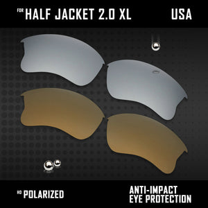 Anti Scratch Polarized Replacement Lens for-Oakley Half Jacket 2.0 XL OO9154 Opt