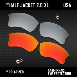 Anti Scratch Polarized Replacement Lens for-Oakley Half Jacket 2.0 XL OO9154 Opt