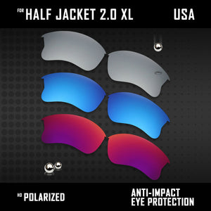 Anti Scratch Polarized Replacement Lens for-Oakley Half Jacket 2.0 XL OO9154 Opt