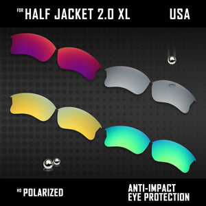 Anti Scratch Polarized Replacement Lens for-Oakley Half Jacket 2.0 XL OO9154 Opt