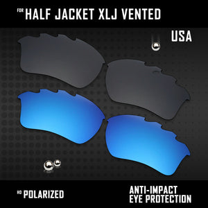 Anti Scratch Polarized Replacement Lenses for-Oakley Half Jacket XLJ Vented Opt