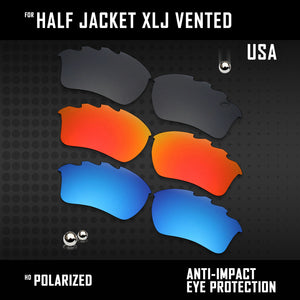 Anti Scratch Polarized Replacement Lenses for-Oakley Half Jacket XLJ Vented Opt