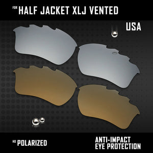 Anti Scratch Polarized Replacement Lenses for-Oakley Half Jacket XLJ Vented Opt