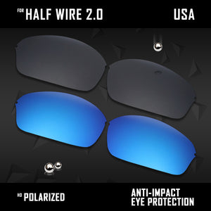 Anti Scratch Polarized Replacement Lenses for-Oakley Half Wire 2.0 Options