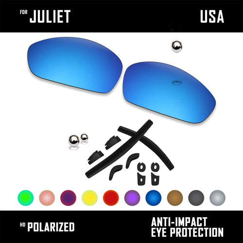 Anti Scratch Polarized Replacement Lenses & Rubber Kits for-Oakley Juliet