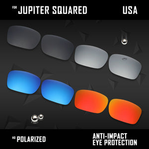 Anti Scratch Polarized Replacement Lenses for-Oakley Jupiter Squared OO9135 Opt